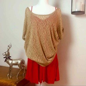 Lane Bryant Metallic Gold Tone Open Knit Sweater Size 18 / 20